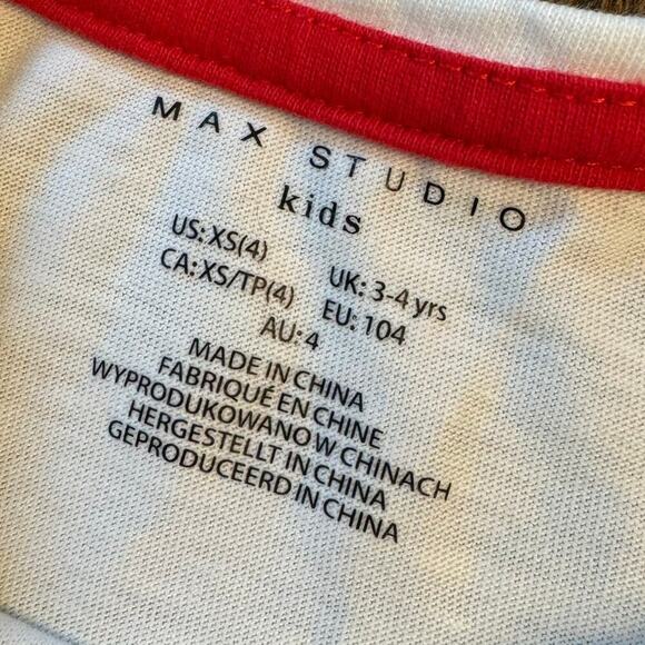 NWT Max Studio Kids Girl Size XS 4 Plaid Holiday Long Sleeve Headband Christmas - Picture 2 of 5